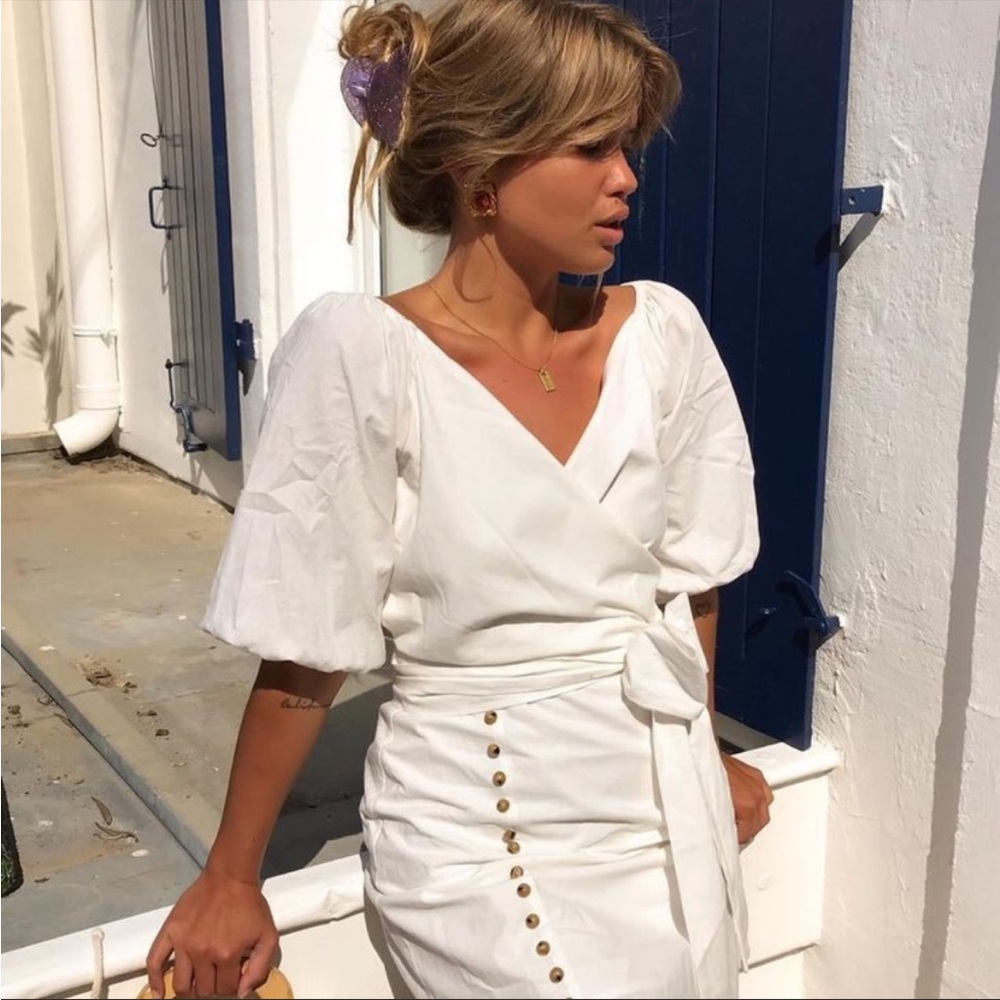 RARE & NEW Sabo Skirt Luxe x Matilda Djerf Tambo Linen Wrap Dress - Size XS